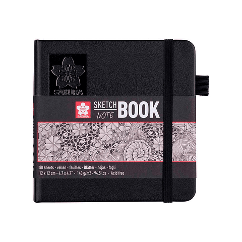 SKETCHBOOK SAKURA HOJA BLANCA CREMA 12X12CM 140GR 80 HOJAS 