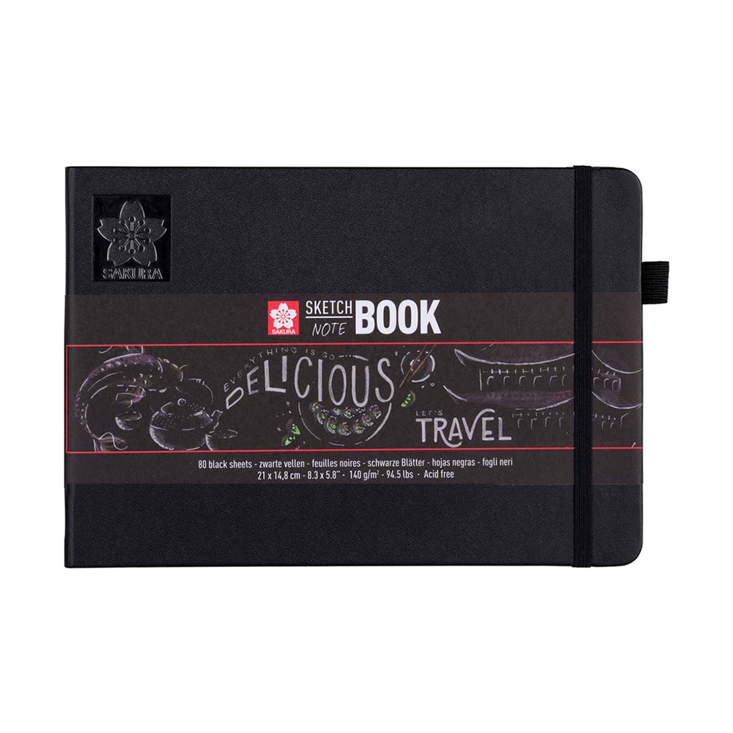 SKETCHBOOK SAKURA HOJA COLOR NEGRO A5 (21X14,8CM)  2