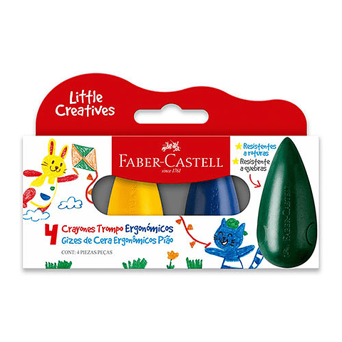 CRAYONES TROMPO/GOTA ERGONÓMICOS ESTUCHE X4 