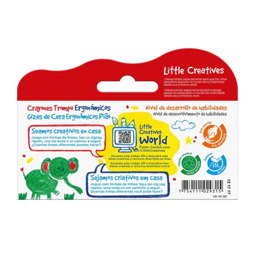 CRAYONES TROMPO/GOTA ERGONÓMICOS ESTUCHE X4  3