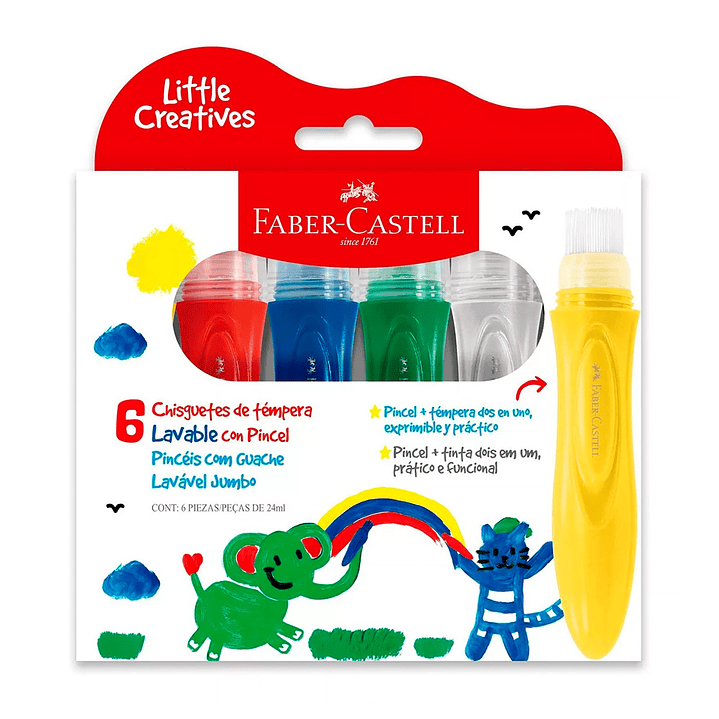 CHISGUETES TÉMPERA LITTLE CREATIVES FABER-CASTELL  3