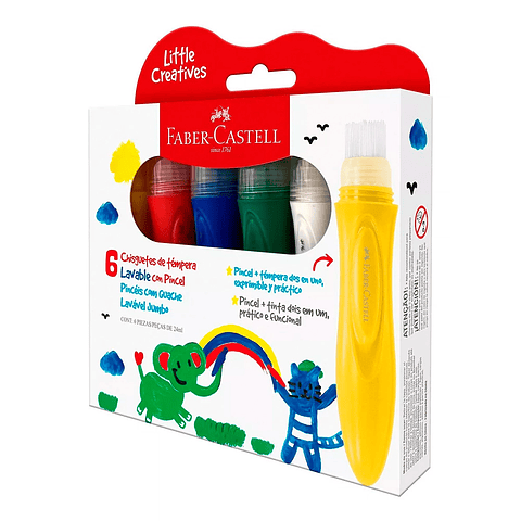 CHISGUETES TÉMPERA LITTLE CREATIVES FABER-CASTELL 
