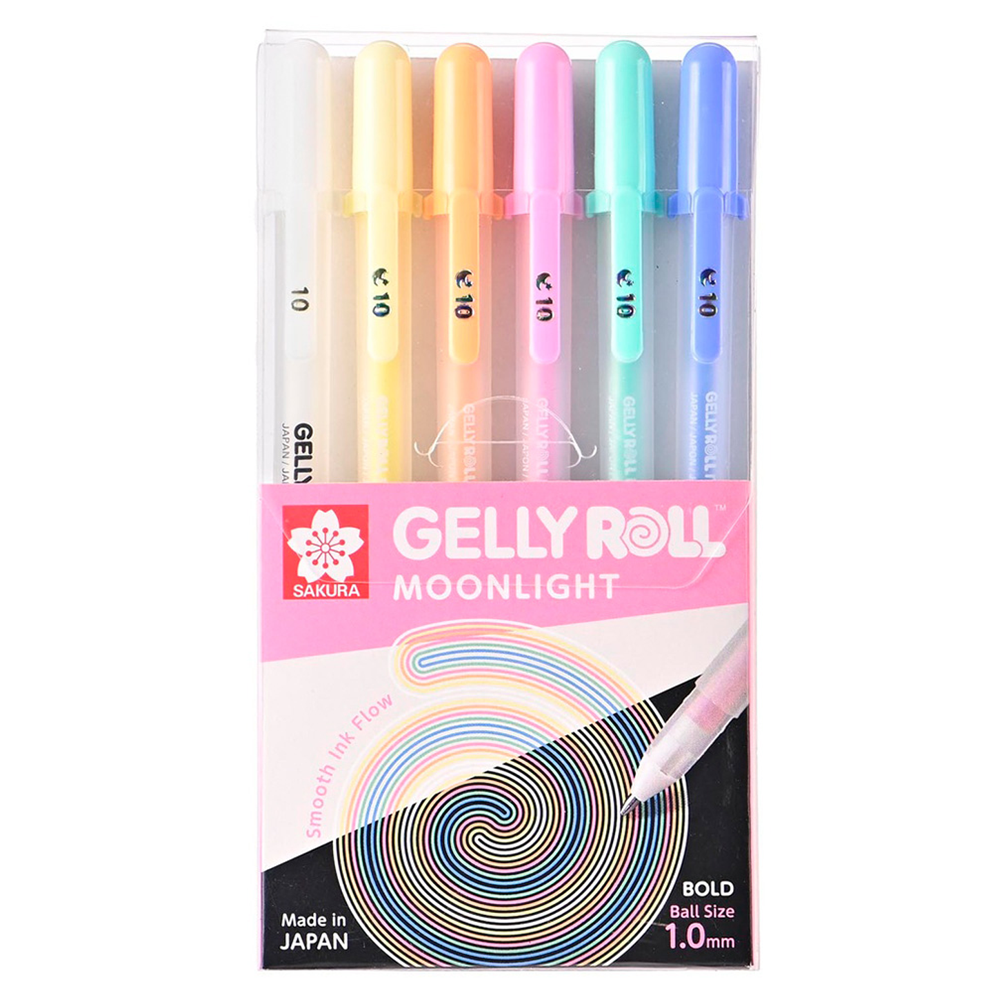 LÁPICES GEL GELLY ROLL SAKURA MOONLIGHT SET 6 COLORES PASTELES 1