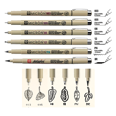 SAKURA PIGMA MICRON SET 6 TIRALÍNEAS MANGA INTERMEDIATE 