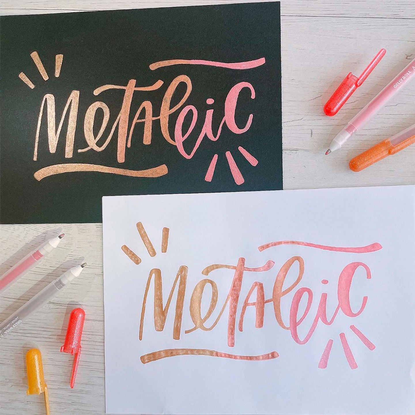 SET DE LAPICES GELLY ROLL SAKURA METALLIC 6 COLORES  1