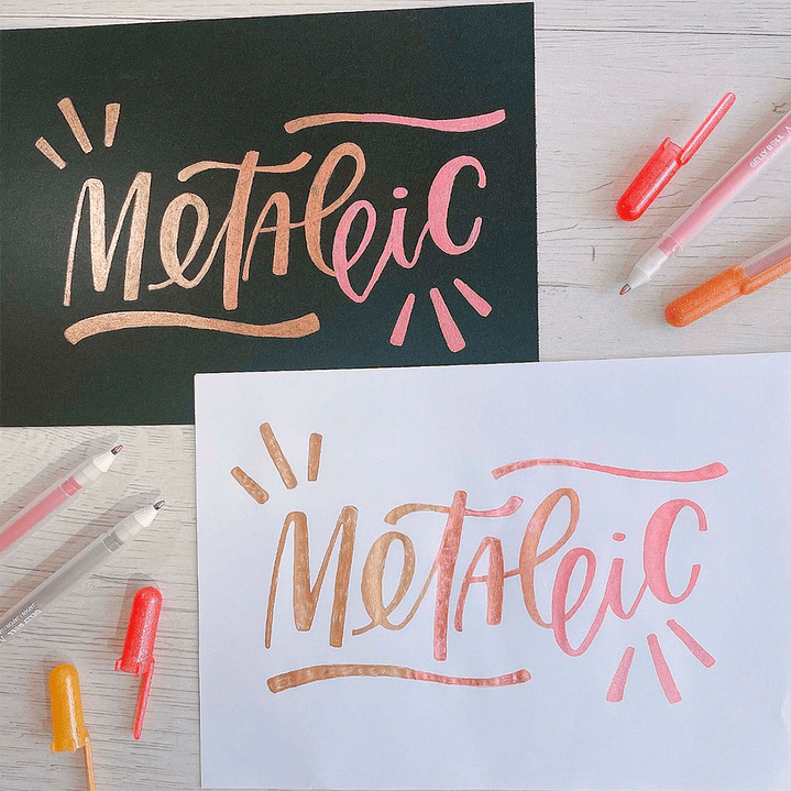 SET DE LAPICES GELLY ROLL SAKURA METALLIC 6 COLORES  1