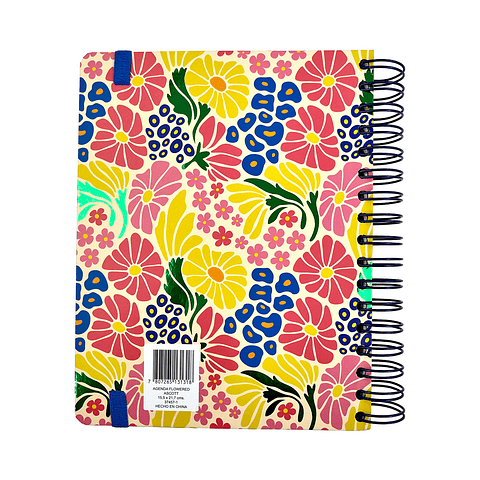 AGENDA ASCOTT C/ESPIRAL FLOWERED 22X17.1 CM 