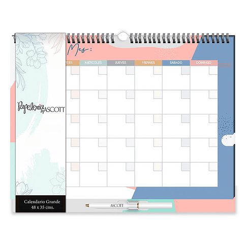 CALENDARIO MENSUAL C/LAPIZ ASCOTT 20 HOJAS 48X35 CM 