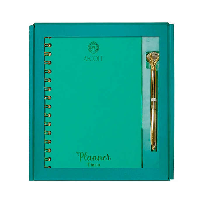 SET ASCORR PLANNER C/ESPIRAL + BOLIGRAFO NEGRO  1