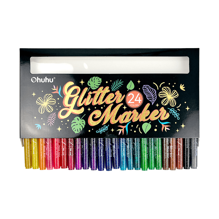 OHUHU 24 MARCADORES GLITTER METÁLICOS  3