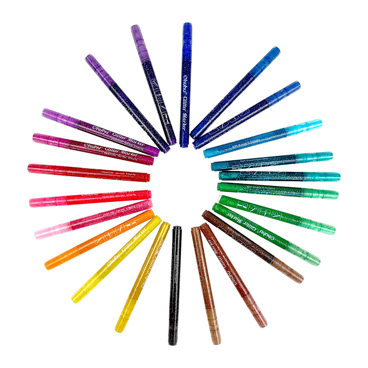 OHUHU 24 MARCADORES GLITTER METÁLICOS  6