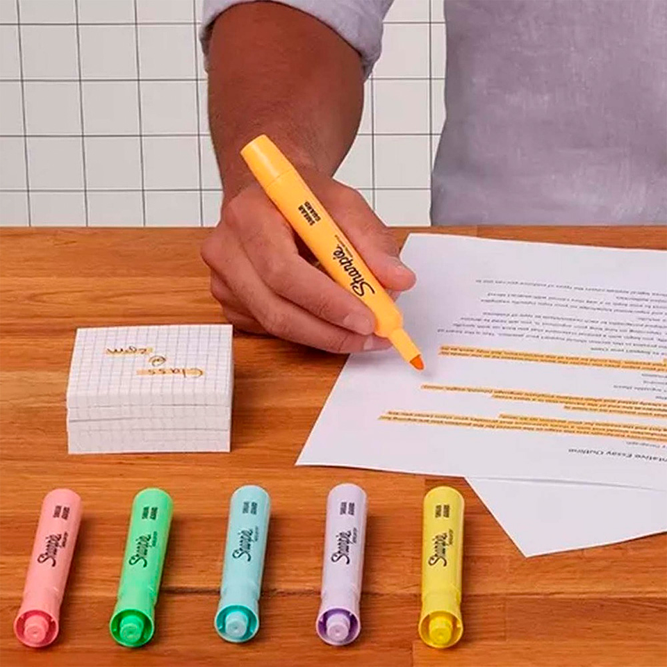 SET DESTACADORES SHARPIE TANK 6 COLORES PASTEL  3