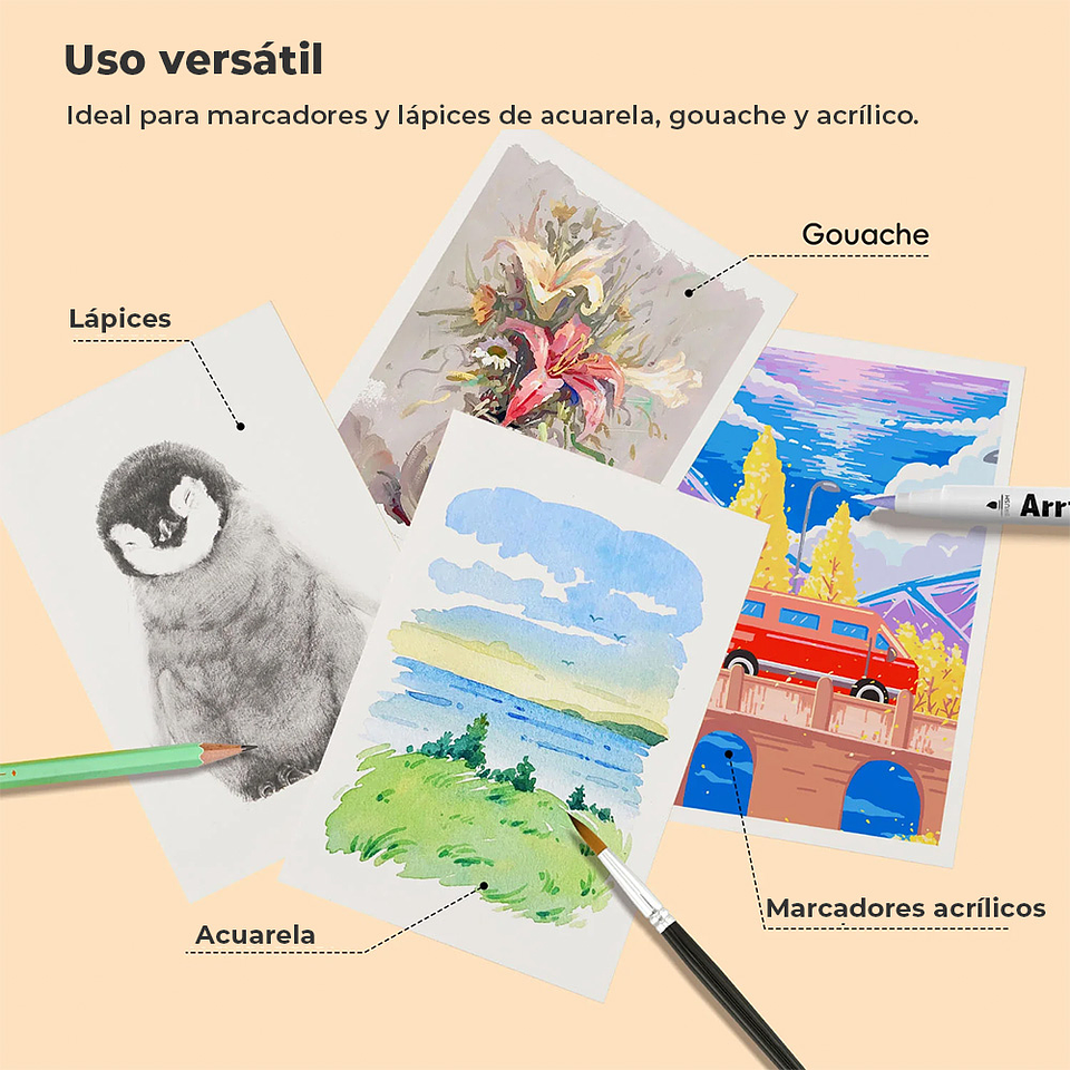 ARRTX CUADERNO DE BOCETOS PARA ACUARELA  6