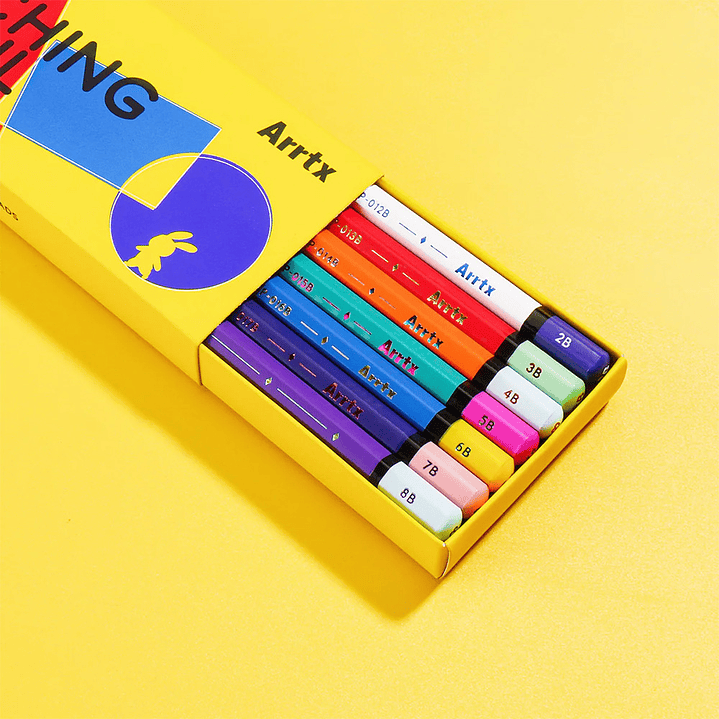 ARRTX 14 LÁPICES DE DIBUJO PROFESIONALES (4H - 8B) 5