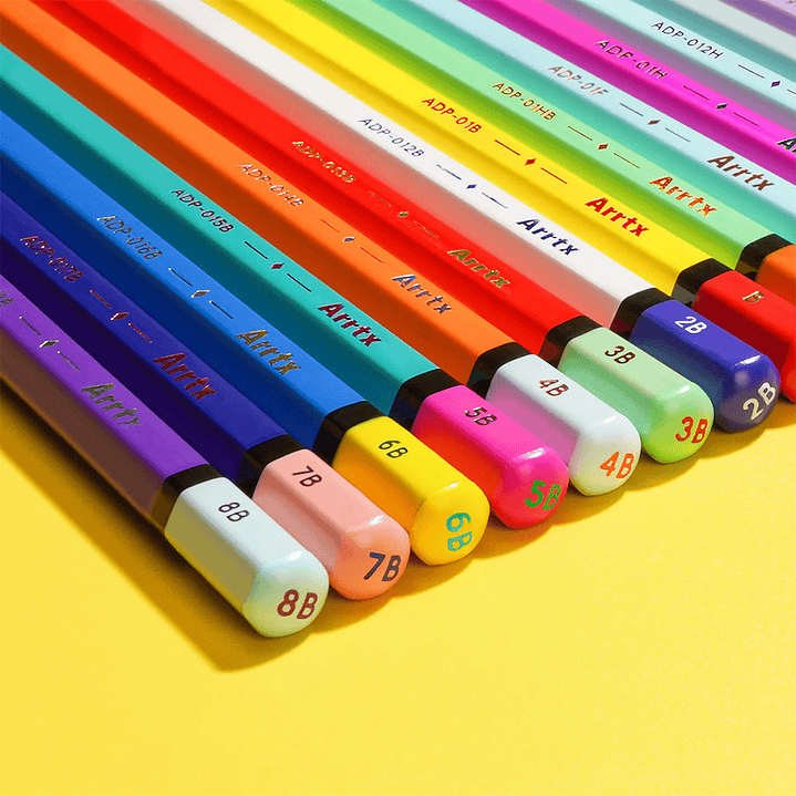 ARRTX 14 LÁPICES DE DIBUJO PROFESIONALES (4H - 8B) 7
