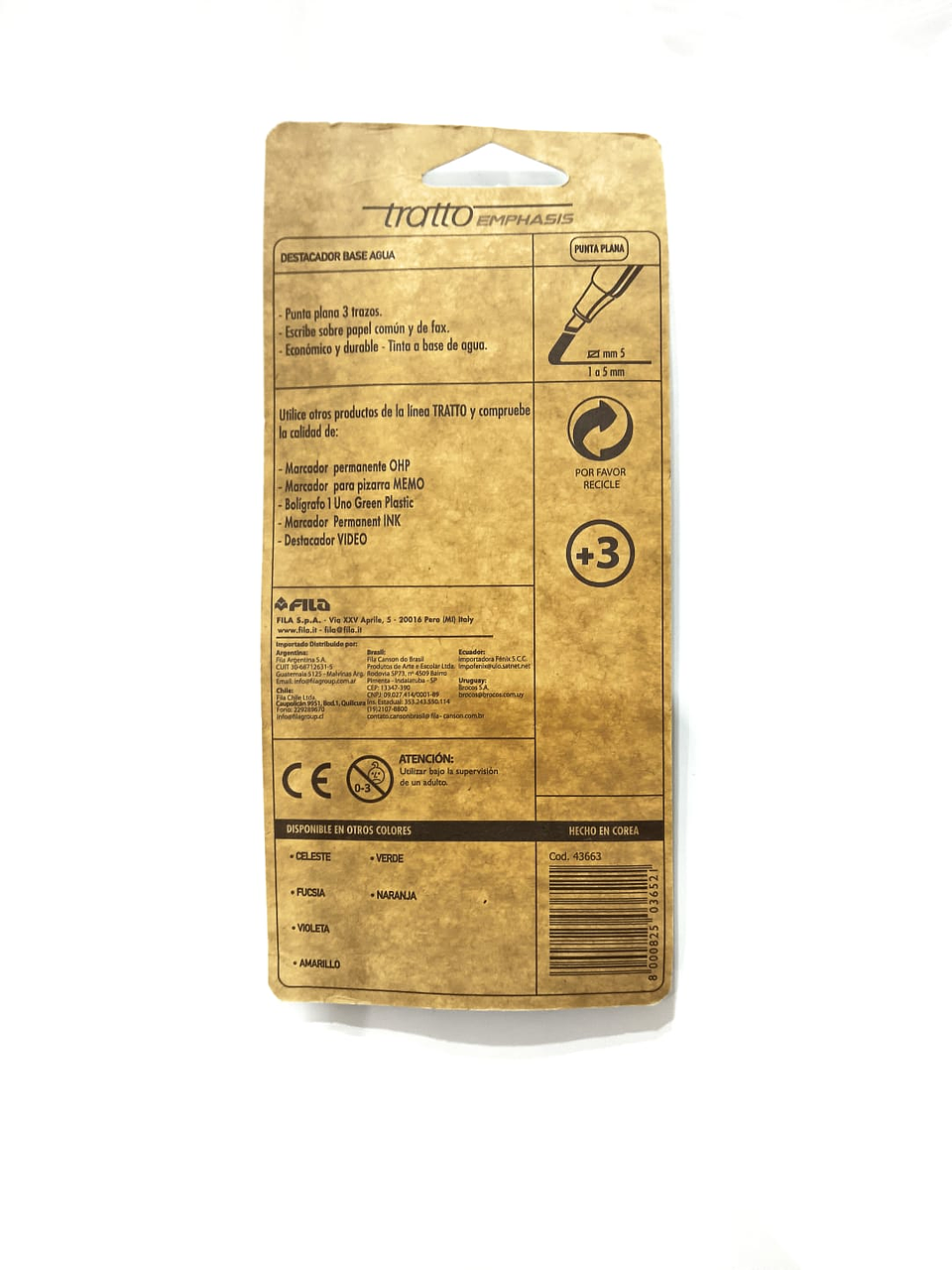 DESTACADORES FLUORESCENTES TRATTO GIOTTO SET 3 UNIDADES  3