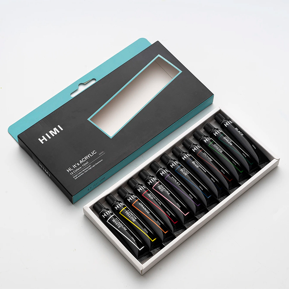 HIMI SET DE TUBO ACRILICO 12 ML 12 COLORES 1