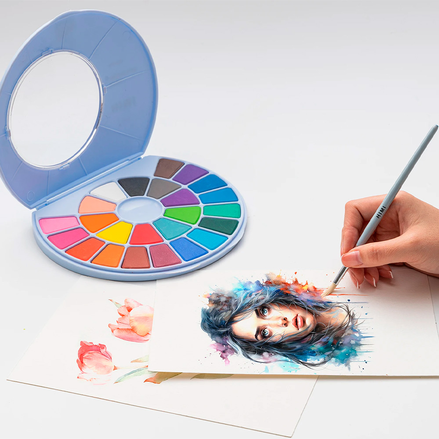 HIMI SET PINTURA SÓLIDA 38 COLORES (ESTUCHE AZUL) 1