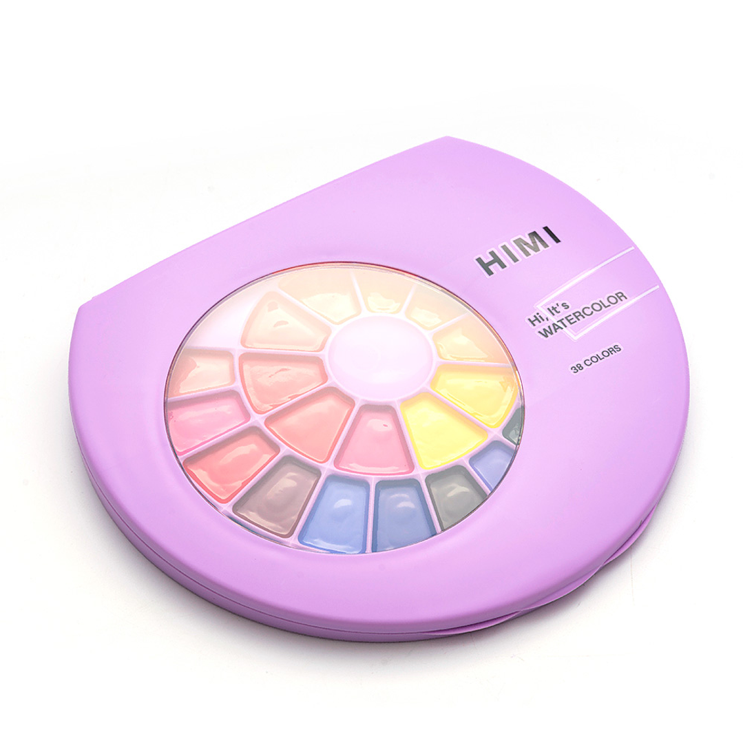 HIMI SET DE PINTURA SEMI HUMEDAD 38 COLORES (ESTUCHE MORADO) 3