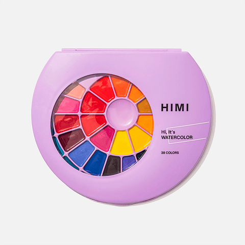 HIMI SET DE PINTURA SEMI HUMEDAD 38 COLORES (ESTUCHE MORADO)
