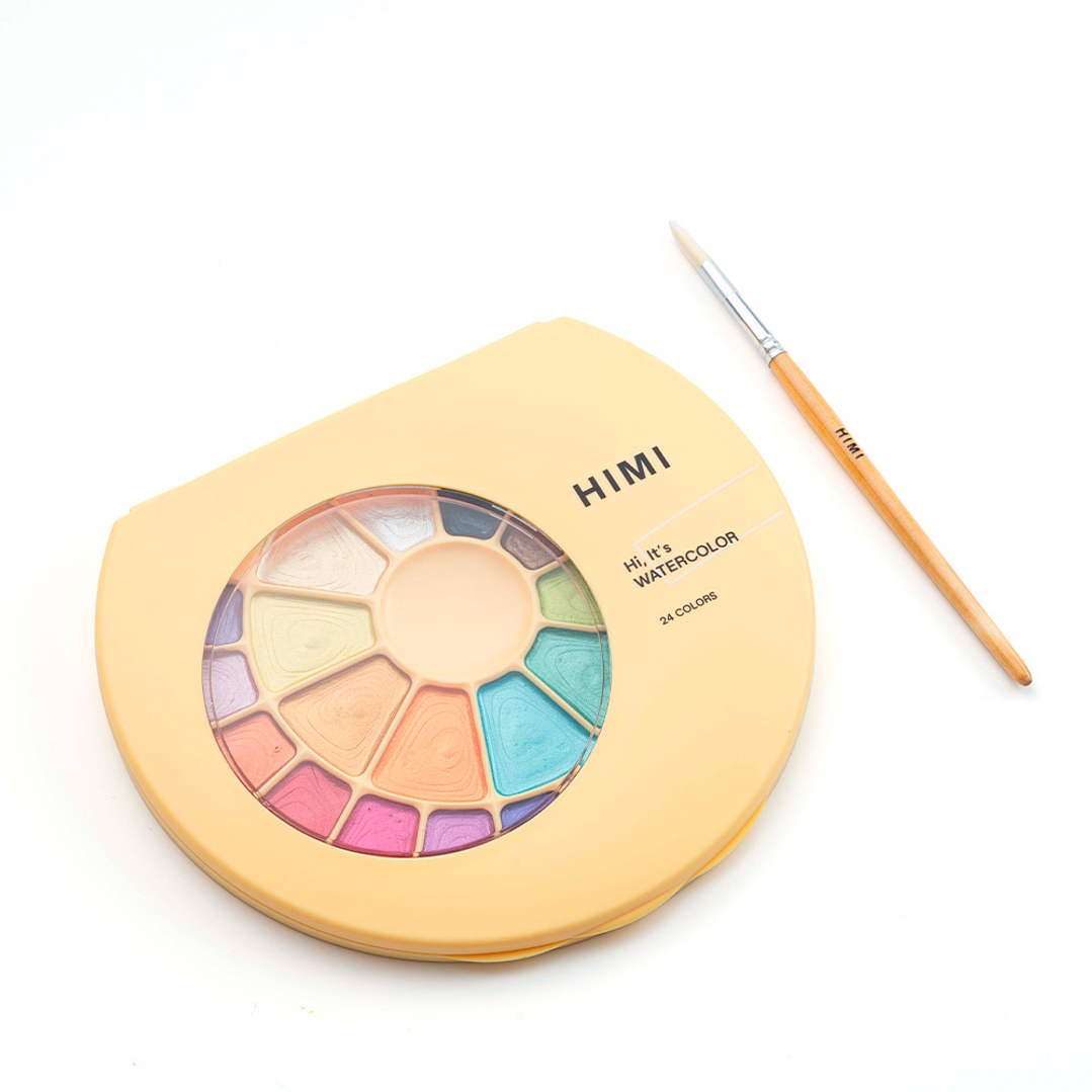 HIMI SET DE PINTURA SEMI HUMEDAD 24 COLORES METALIZADOS 3