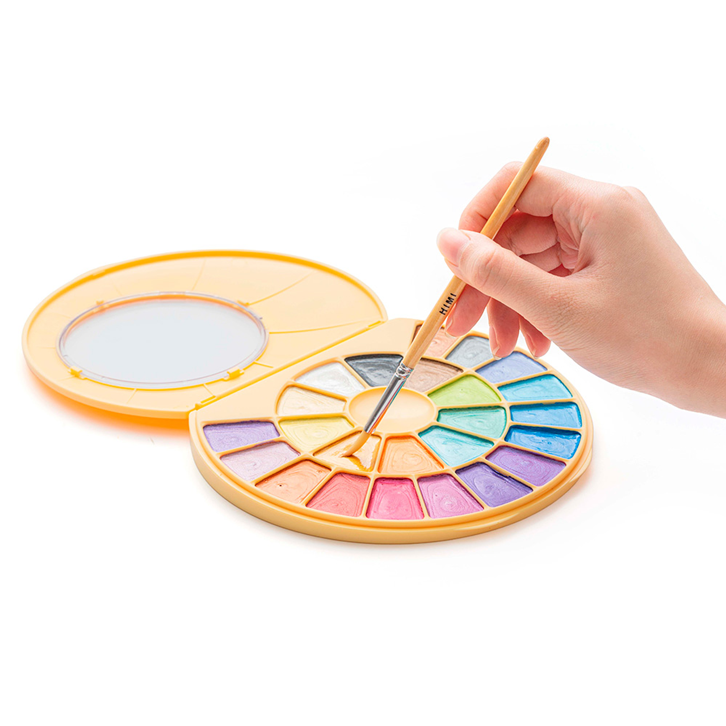 HIMI SET DE PINTURA SEMI HUMEDAD 24 COLORES METALIZADOS 6