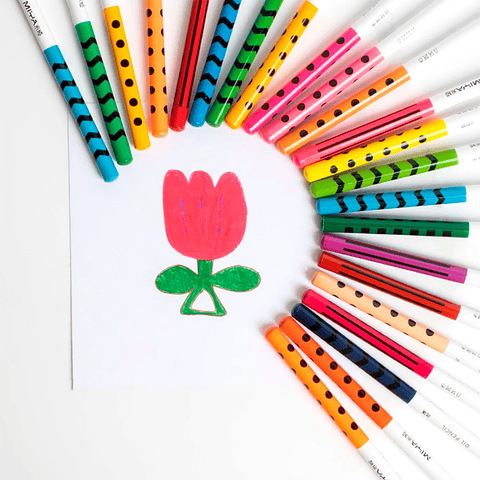 MIYA LÁPICES DE COLOR AL OLEO GEOMETRICOS 24 COLORES