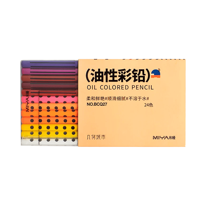 MIYA LÁPICES DE COLOR AL OLEO GEOMETRICOS 24 COLORES 2