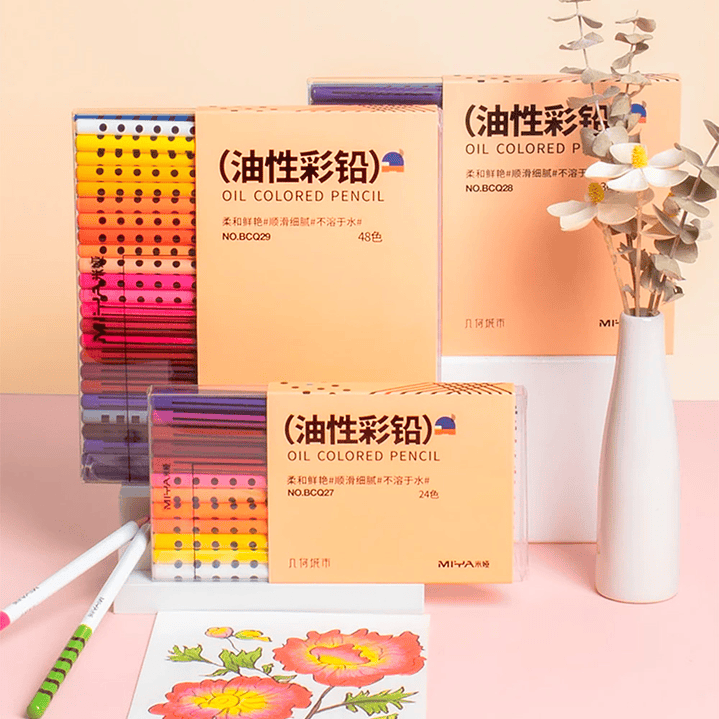 MIYA LÁPICES DE COLOR AL OLEO GEOMETRICOS 36 COLORES 5
