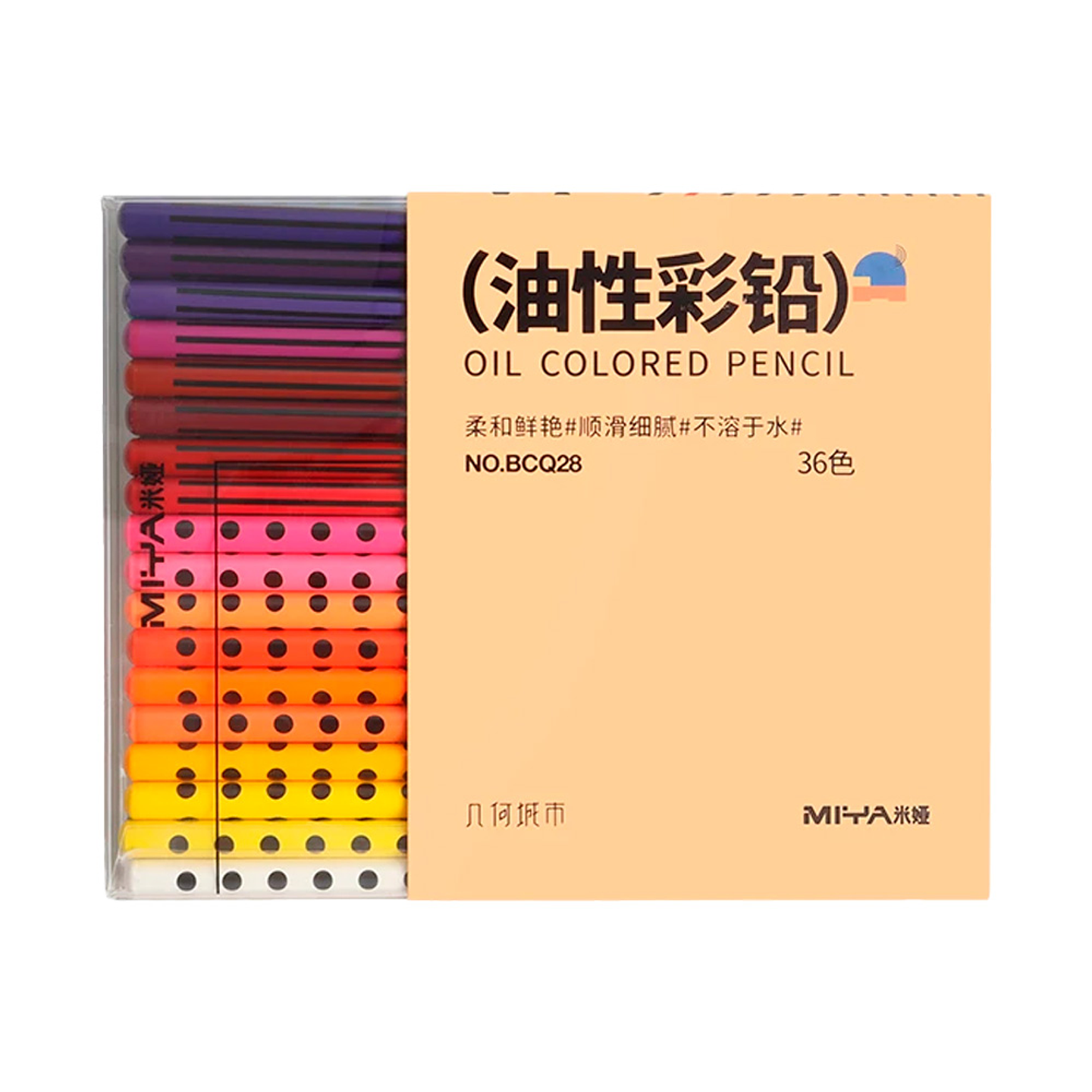 MIYA LÁPICES DE COLOR AL OLEO GEOMETRICOS 36 COLORES 2