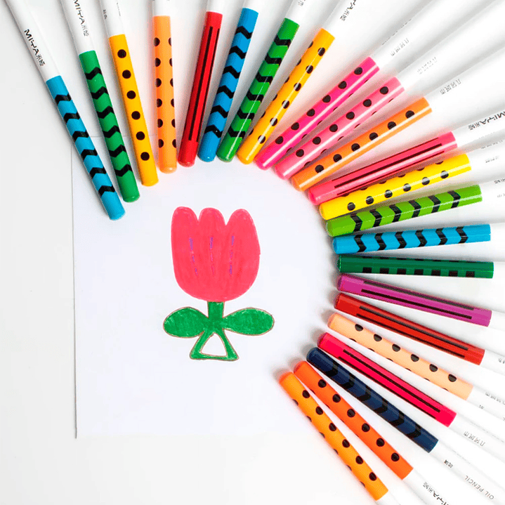 MIYA LÁPICES DE COLOR AL OLEO GEOMETRICOS 48 COLORES 4