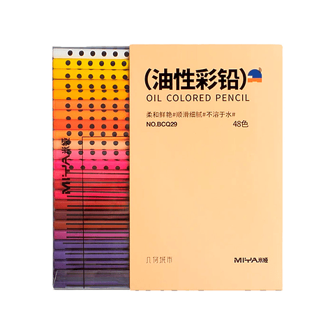 MIYA LÁPICES DE COLOR AL OLEO GEOMETRICOS 48 COLORES