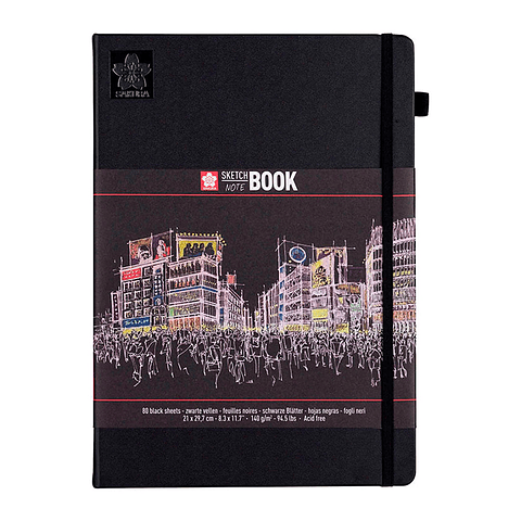 SKETCHBOOK SAKURA HOJA NEGRA A4 (21X29,7CM) 140GR 80 HOJAS