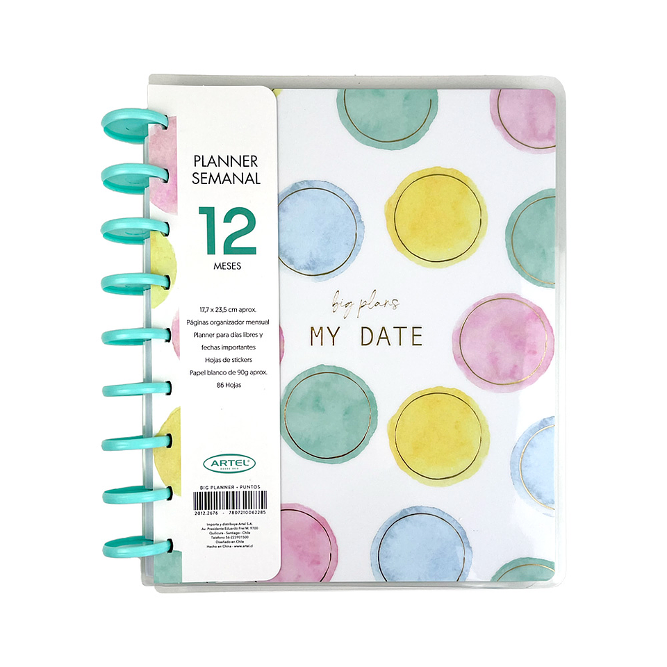 BIG PLANNER MODELO PUNTOS 12 MESES SIN FECHA 17X23CM 2