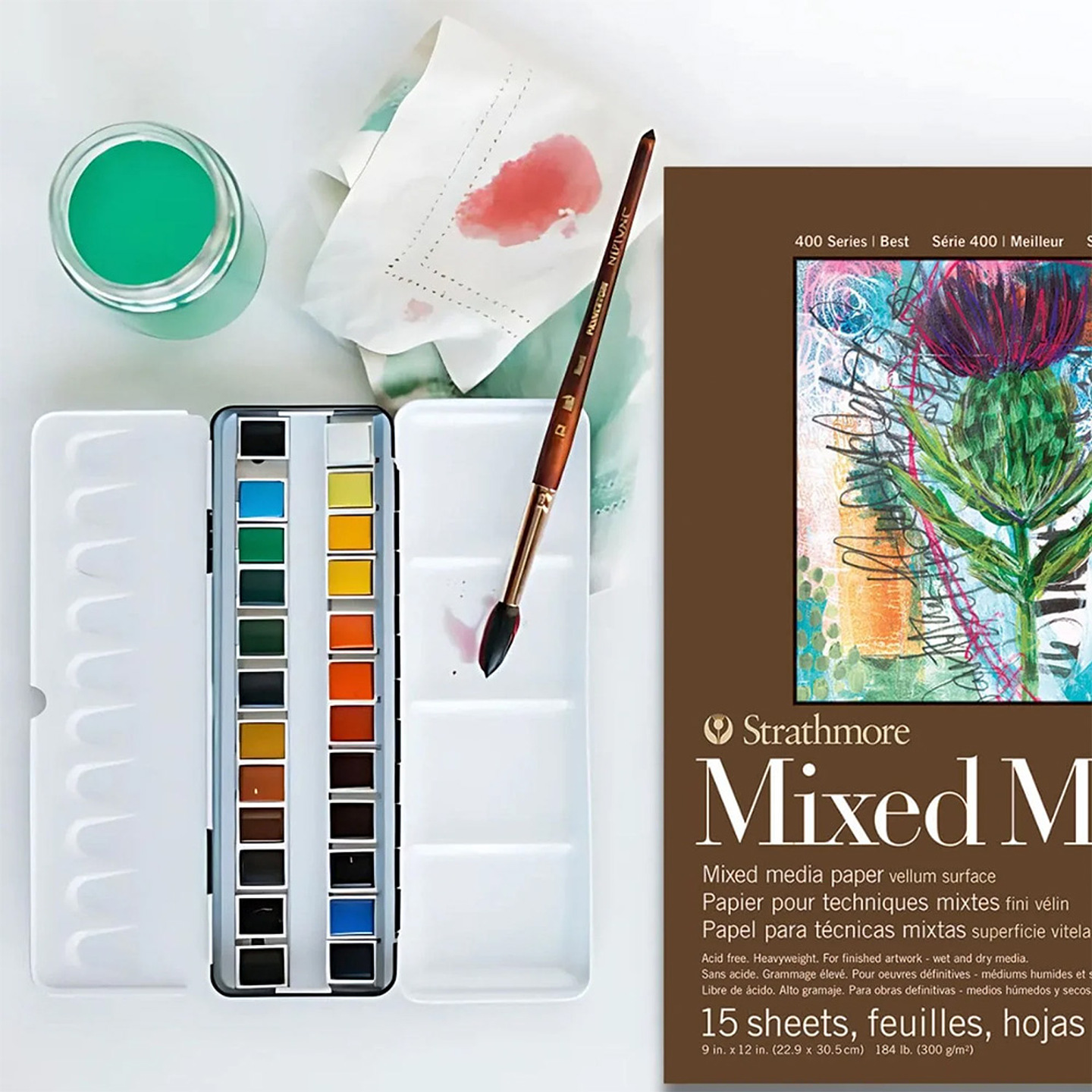 BLOCK PARA TÉCNICAS MIXTAS STRATHMORE 300 G/M2 3