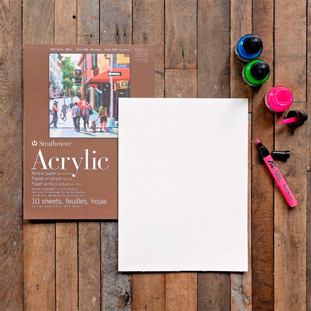 BLOCK PARA ACRÍLICOS STRATHMORE 400 G/M2 1