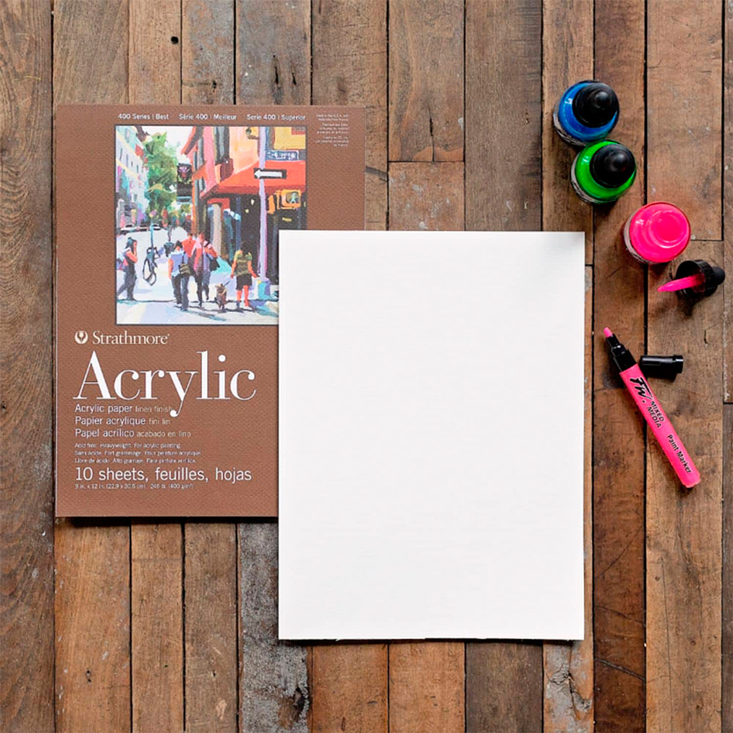 BLOCK PARA ACRÍLICOS STRATHMORE 400 G/M2 1