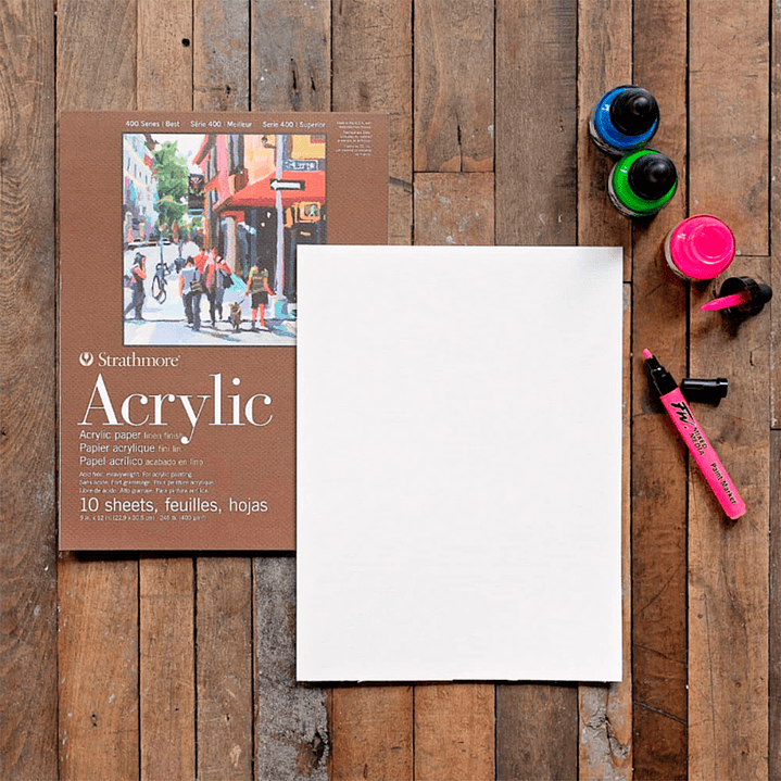 BLOCK PARA ACRÍLICOS STRATHMORE 400 G/M2 1