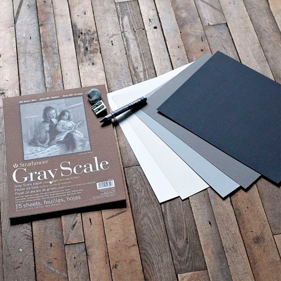 BLOCK PARA DIBUJO GREYSCALE STRATHMORE 216 G/M2 4