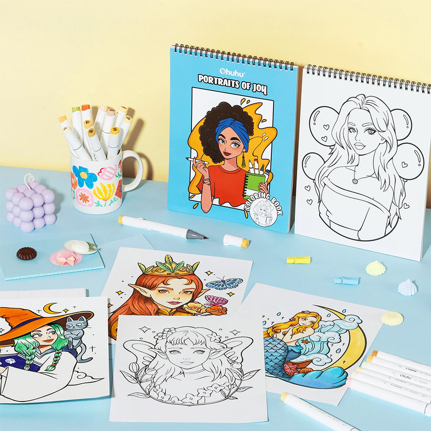 OHUHU BLOCK CON TEMAS DE PERSONAJES 25,4 x 20,32 CM 3