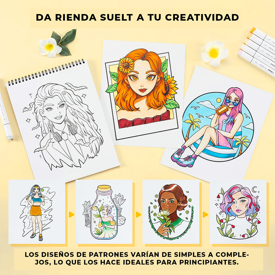 OHUHU BLOCK CON TEMAS DE PERSONAJES 25,4 x 20,32 CM 4