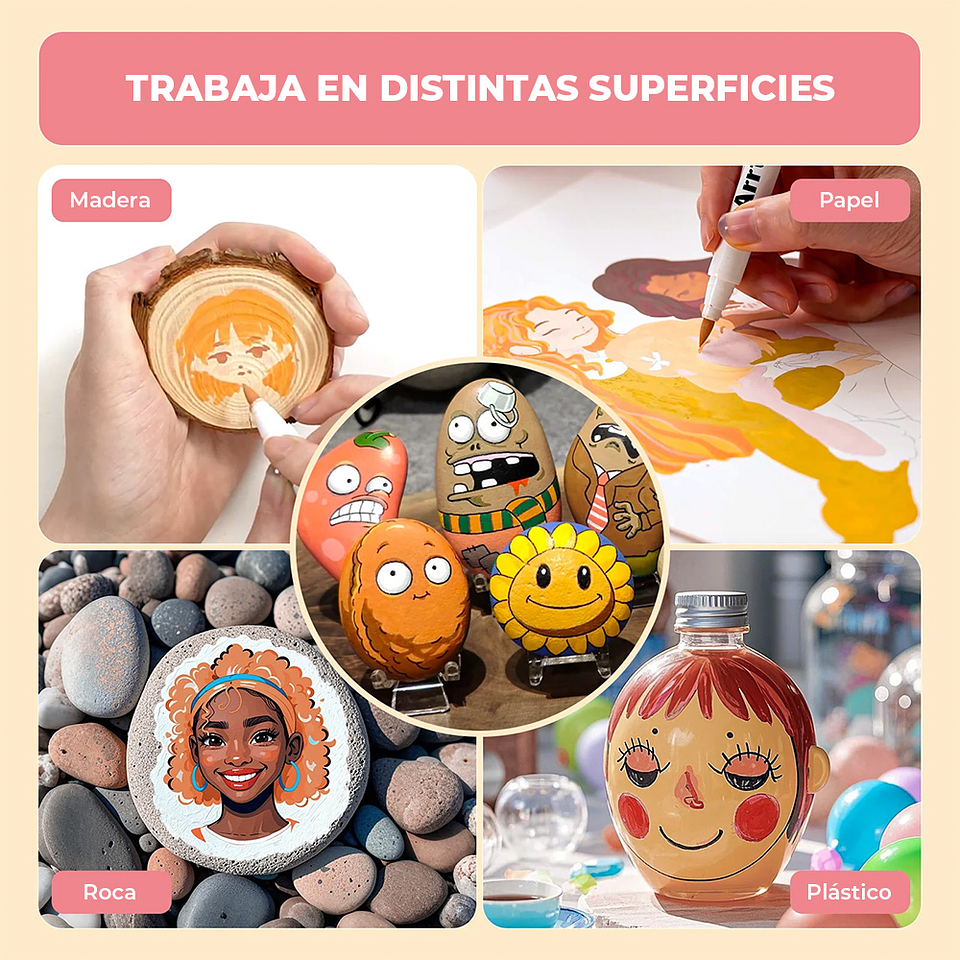 ARRTX MARCADORES ACRÍLICOS DE 30 COLORES PIEL 9