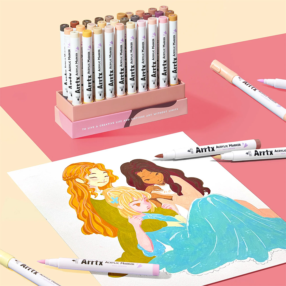ARRTX MARCADORES ACRÍLICOS DE 30 COLORES PIEL 7