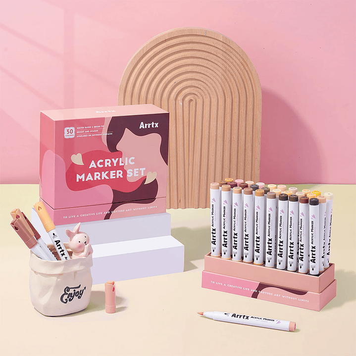 ARRTX MARCADORES ACRÍLICOS DE 30 COLORES PIEL 8