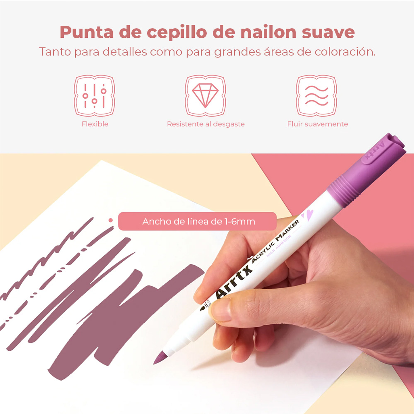 ARRTX MARCADORES ACRÍLICOS DE 30 COLORES PIEL 3