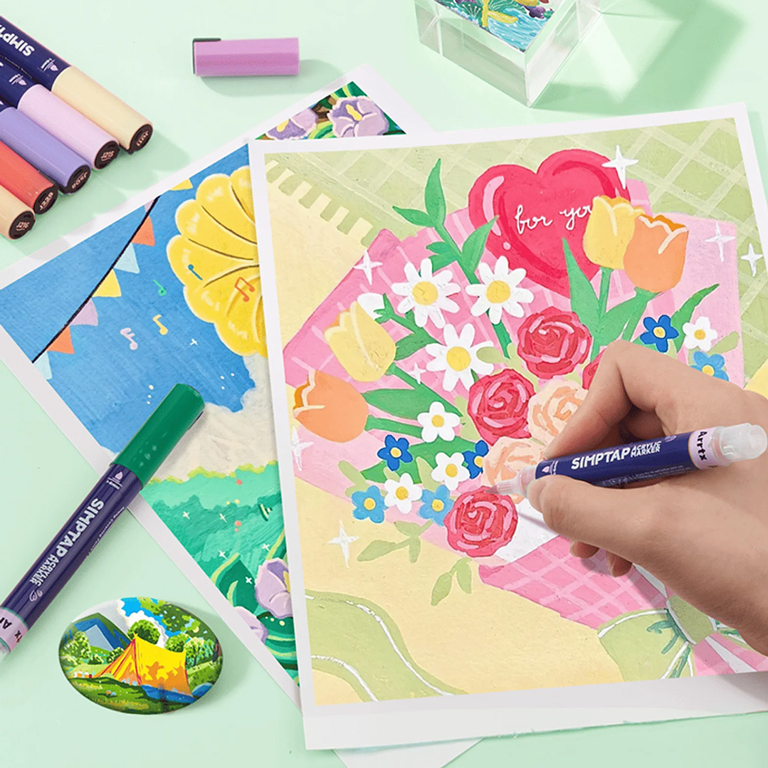 ARRTX MARCADORES DE ACCIÓN PINTURA ACRÍLICA 48 COLORES  8