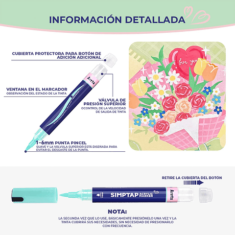 ARRTX MARCADORES DE ACCIÓN PINTURA ACRÍLICA 48 COLORES 