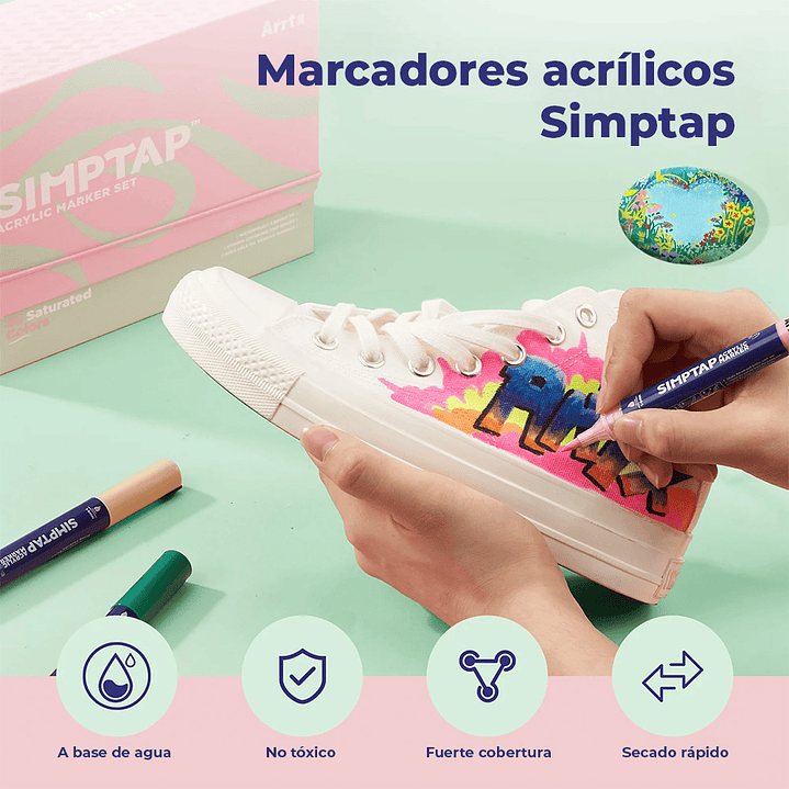 ARRTX MARCADORES DE ACCIÓN PINTURA ACRÍLICA 48 COLORES  9