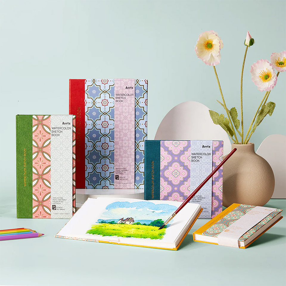 ARRTX CUADERNO PARA ACUARELA 24 PAGINAS 300 GRS  6