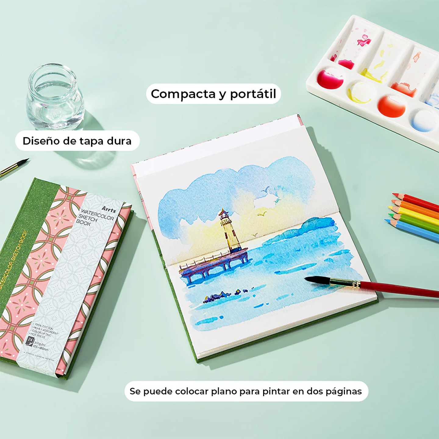 ARRTX CUADERNO PARA ACUARELA 24 PAGINAS 300 GRS  5